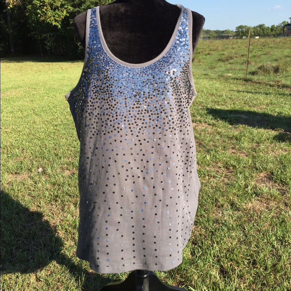 Grey sequins top